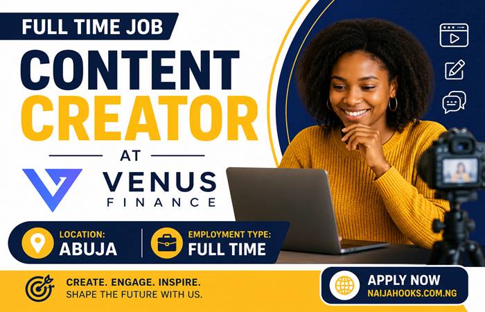 Content Creator at Venus Finance – Full Time Job in Abuja
