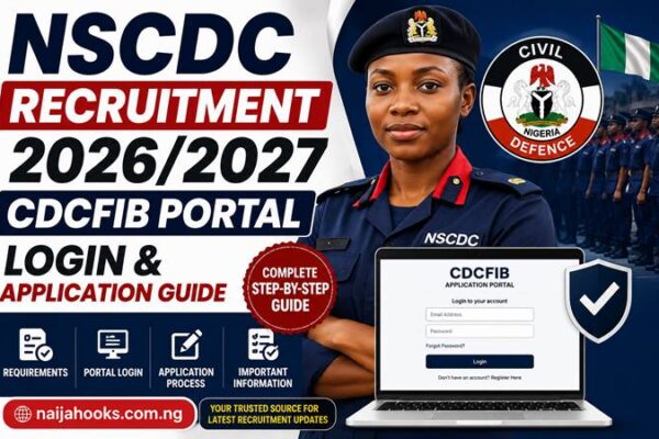 NSCDC Recruitment 2026 – CDCFIB Portal Login and Application Guide