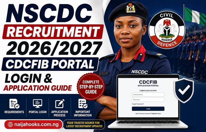 NSCDC Recruitment 2026 – CDCFIB Portal Login and Application Guide